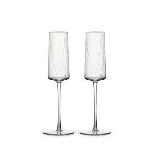 2-Pack CRYSTAL CHAMPAGNE GLASSES ICE PATTERN COLLECTION CHAMPAGNE MU16